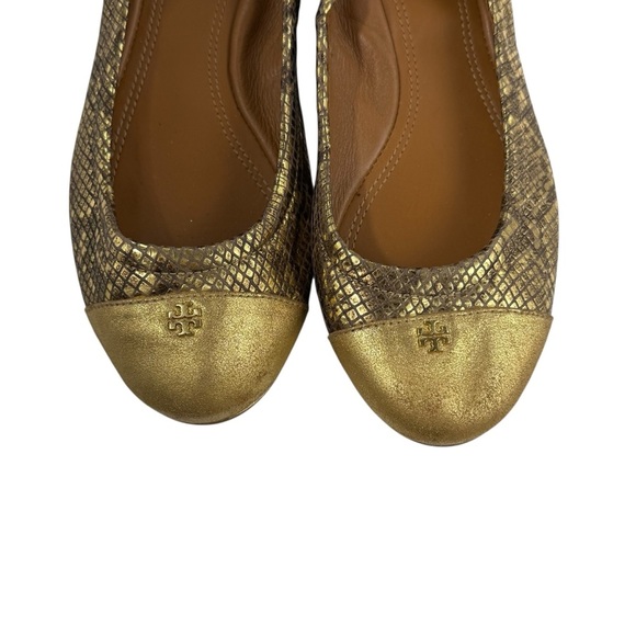 Tory Burch York Metallic Roccia Powder Suede Ballet Flat size 9 - Picture 7 of 10